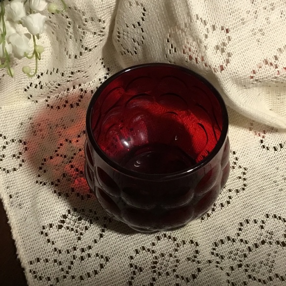 Vintage Anchor Hocking Ruby Red Bubble Rocks/Juice Glass - Picture 3 of 7